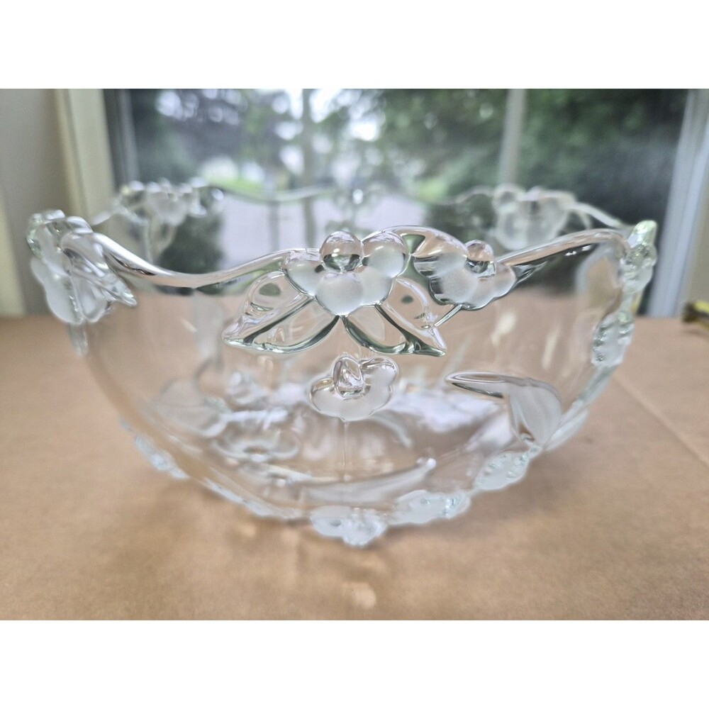 Vintage Mikasa Crystal Bowl Walther Glas West Germany Floral Fruit Heavy